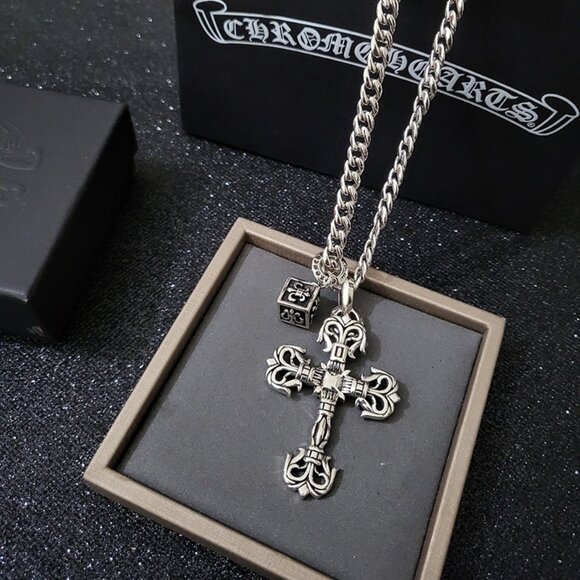 Chrome Hearts Cross Dice Silver Necklace - Picture 6 of 6